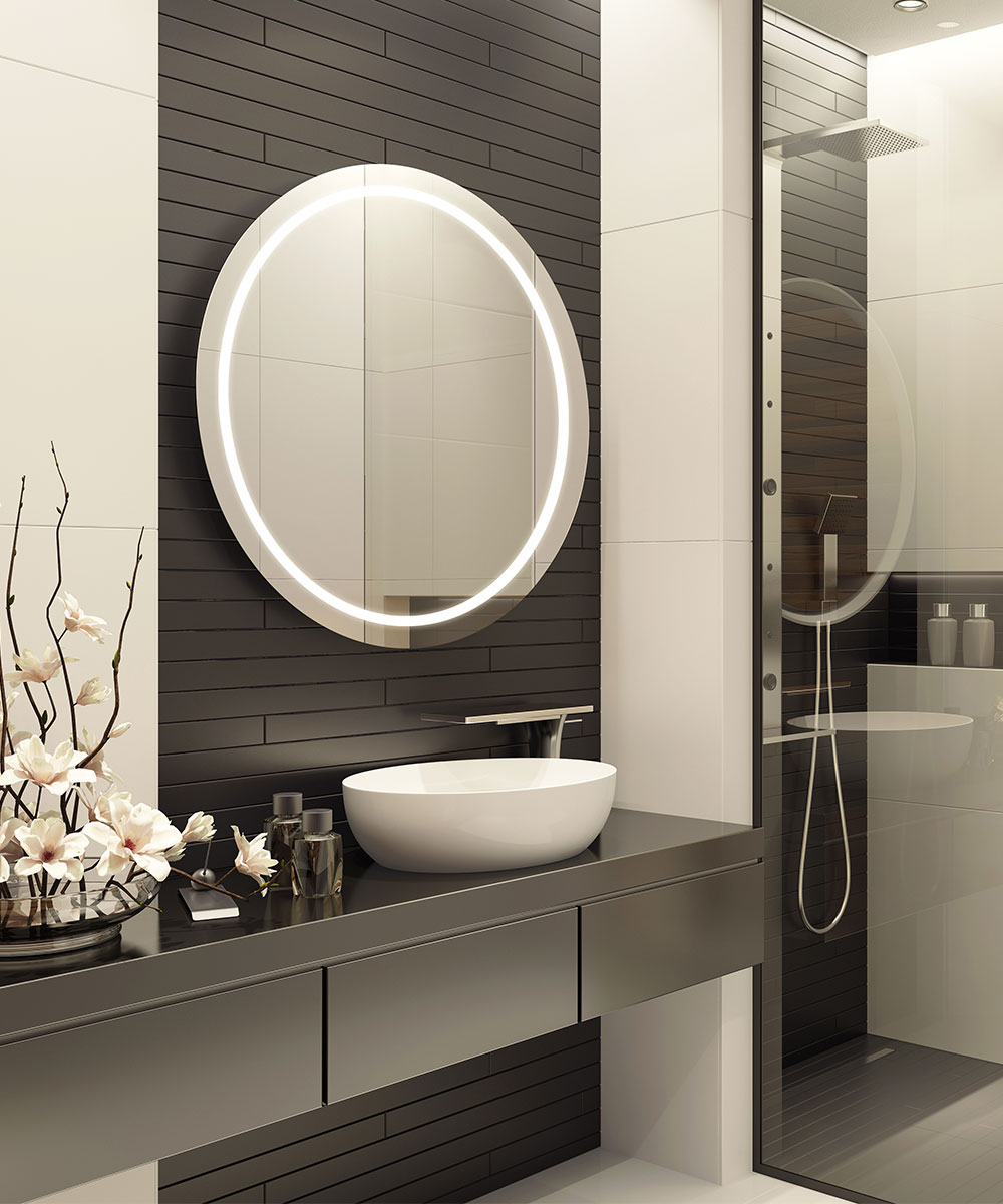 Mystique LED Lighted Mirror Residential 1 by Cordova Mirrors